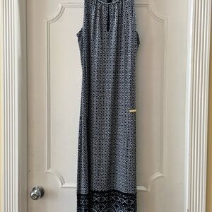 Michael Kors Black and White Geometric Maxi Dress